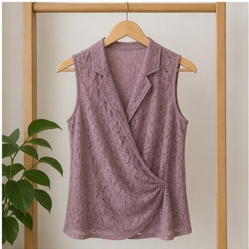 Mauve Tie Neck Blouse